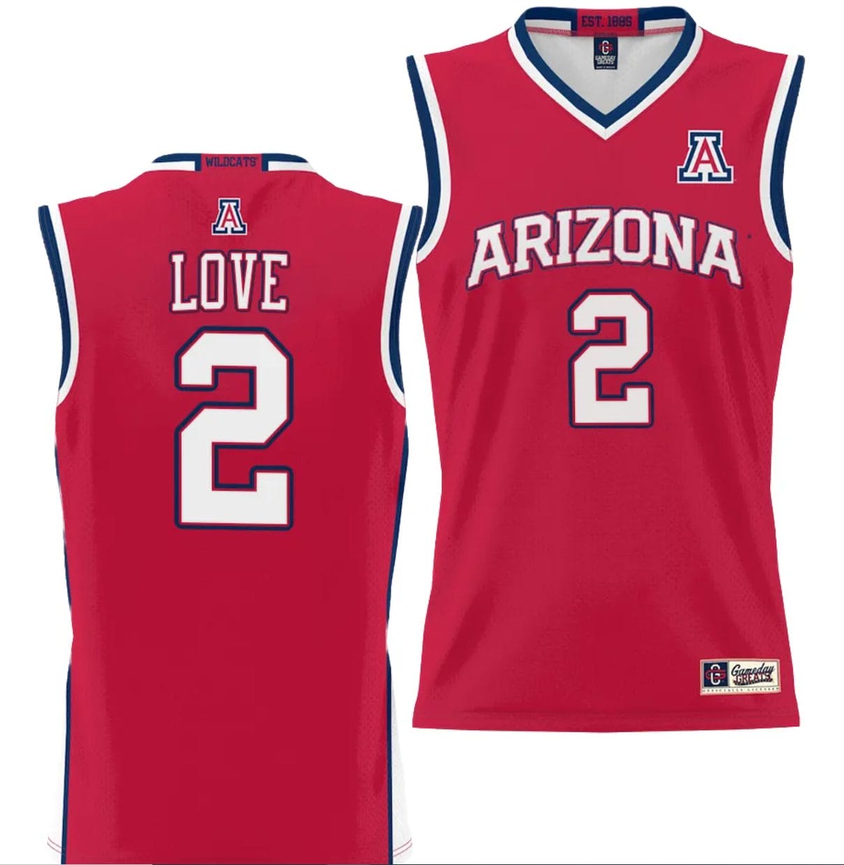 Caleb Love Jersey #2 Arizona Wildcats NIL College Basketball Lightweight Red