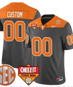 Custom Tennessee Vols Jersey Name and Number Football Cheez It Citrus Bowl Patch Gray