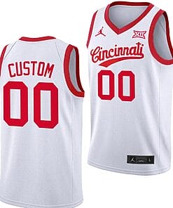 Custom Cincinnati Bearcats Jersey Name and Number 70s Throwback Basketball White
