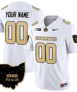 Custom Ohio State Jersey Name and Number Special Vapor Limited College Football Stitched Ohio Patch White