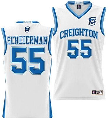 Baylor Scheierman Jersey #55 Creighton Bluejays College NIL Basketball Lightweight White