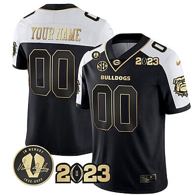 Custom Georgia Bulldogs Jersey Name and Number Football 2023 Vince Dooley Patch Alternate All Stitched