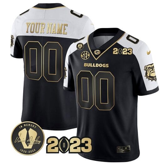 Custom Georgia Bulldogs Jersey Name and Number Football 2023 Vince Dooley Patch Alternate All Stitched