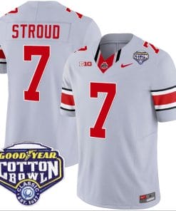 CJ Stroud Jersey #7 Ohio State Buckeyes Cotton Bowl Patch Vapor Football Gray
