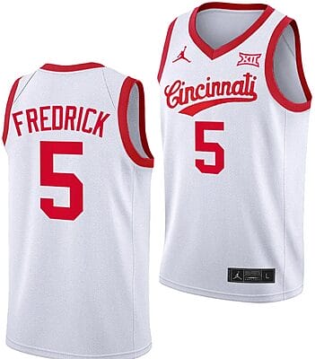CJ Fredrick Jersey #5 Cincinnati Bearcats 70s Throwback Basketball White