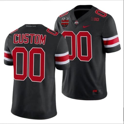 Custom Ohio State Jersey Name and Number Ohio Stadium Patch College Football Black