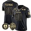 Custom Georgia Bulldogs Jersey Name and Number Football 2023 Back To Back Champions Vince Dooley Patch Black Gold All Stitched