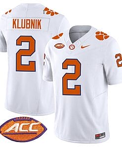 Cade Klubnik Jersey #2 Clemson Tigers Vapor Limited Acc Patch College Football Stitched White
