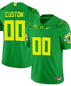 Custom Oregon Ducks Jersey Duck Logo Name and Number Football Green