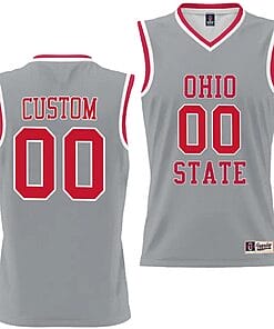 Custom Ohio State Buckeyes Jersey Name and Number College Basketball Lightweight Gray