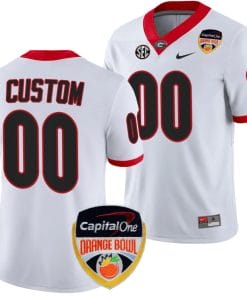 Custom Georgia Bulldogs Jersey Name and Number Orange Bowl Patch 2023 College Football White