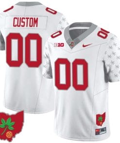 Custom Ohio State Jersey Name and Number Football Stitched Ohio Map Style 2 White Special