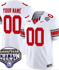 Custom Ohio State Jersey Name and Number Cotton Bowl Patch Vapor Football White