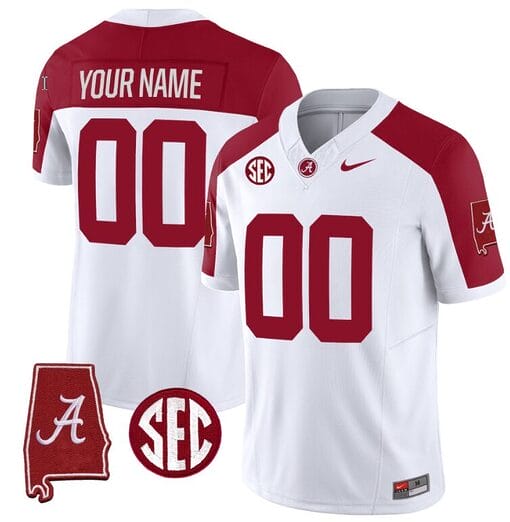 Custom Alabama Jersey Name and Number Vapor Limited Alabama Map Inverted All Stitched