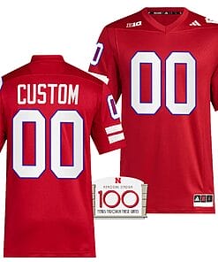 Custom Nebraska Cornhuskers Jersey Name and Number 100th Anniversary Red 2023 Alternate Football