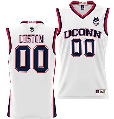 Custom UConn Huskies Jersey Name and Number NIL College Basketball Lightweight White