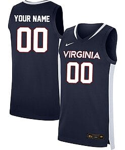 Custom Virginia Cavaliers Jersey Name and Number College Basketball Stitched Navy