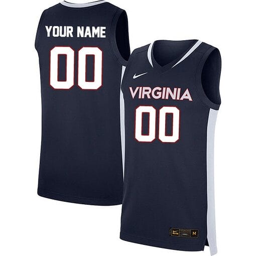 Custom Virginia Cavaliers Jersey Name and Number College Basketball Stitched Navy