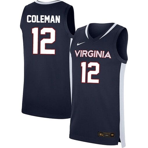 Chase Coleman Jersey #12 Virginia Cavaliers College Basketball Stitched Navy
