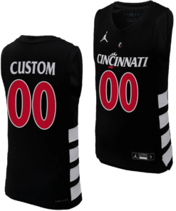 Custom Cincinnati Bearcats Jersey Name and Number College Basketball Replica 2023-24 Black