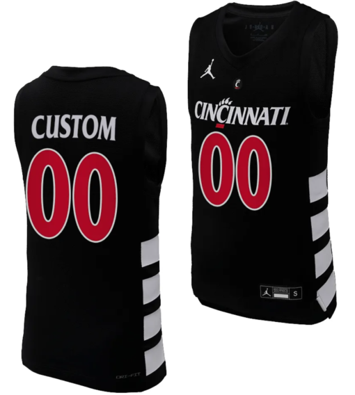 Custom Cincinnati Bearcats Jersey Name and Number College Basketball Replica 2023-24 Black