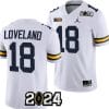 Colston Loveland Jersey #18 Michigan Wolverines 2024 Football National Championship Playoff White