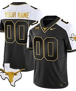 Custom Texas Longhorn Jersey Name and Number Gold Vapor Limited College Football Alternate