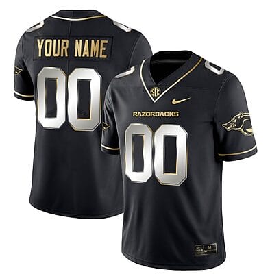 Custom Arkansas Razorbacks Jersey Name and Number College Football Stitched Black Limited