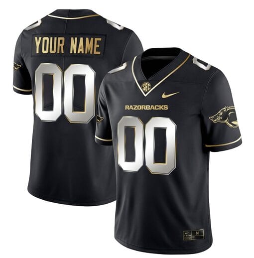 Custom Arkansas Razorbacks Jersey Name and Number College Football Stitched Black Limited