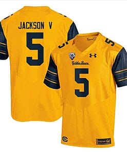 Cal Bears Jackson V Jersey #5 College Football 2023 Stitched Gold