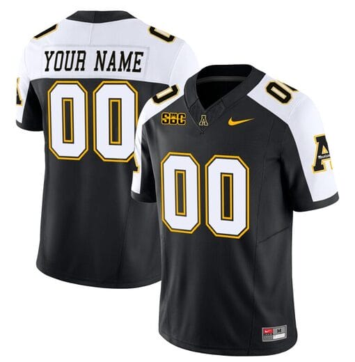 Custom Appalachian State Mountaineers Jersey Name and Number Vapor Limited College Football Black Alternate