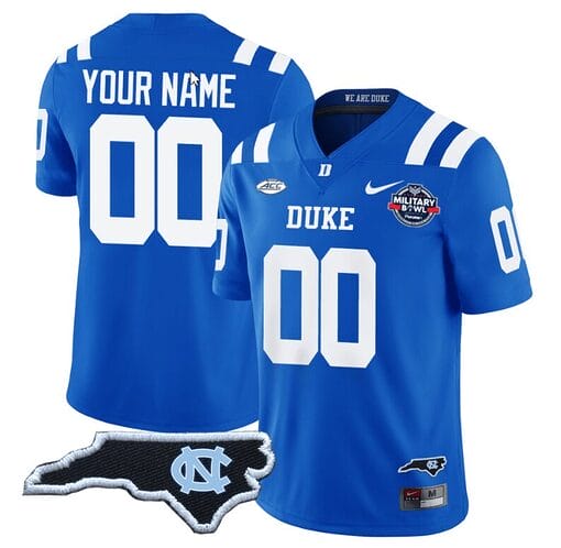 Custom Duke Blue Devils Jersey Name and Number Football Limited Royal - NC State
