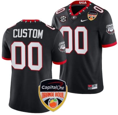 Custom Georgia Bulldogs Jersey Name and Number Orange Bowl Patch 2023 College Football Black