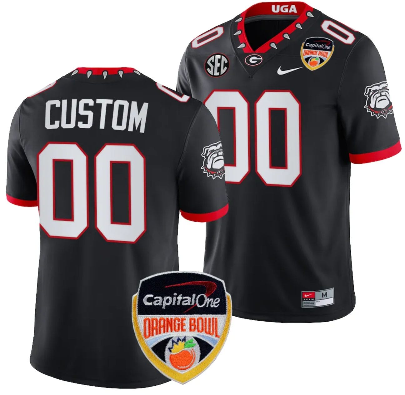 Custom Georgia Bulldogs Jersey Name and Number Orange Bowl Patch 2023 College Football Black