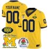 Custom Michigan Wolverines Jersey Name and Number 1000 Wins Rose Bowl Patch Maize