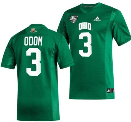 Cameron Odom Jersey #3 Ohio Bobcats College Football Uniform Green