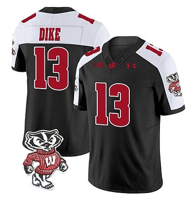 Chimere Dike Jersey #13 Wisconsin Badgers Vapor Limited College Football Black Alternate