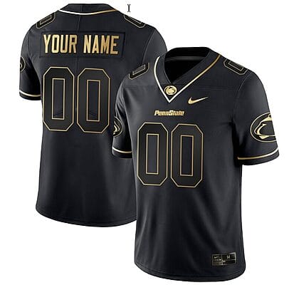 Custom Penn State Nittany Lions Jersey Name and Number College Football All Stitched Black Gold