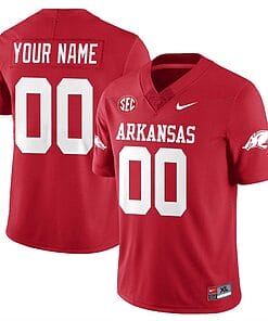Custom Arkansas Razorback Jersey Name and Number Football All Stitched Red