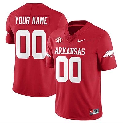 Custom Arkansas Razorback Jersey Name and Number Football All Stitched Red