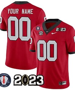 Custom Georgia Bulldogs Jersey Name and Number Football 2023 Vince Dooley Patch Regular Red All Stitched