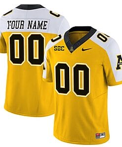Custom Appalachian State Mountaineers Jersey Name and Number Vapor Limited College Football Yellow Alternate