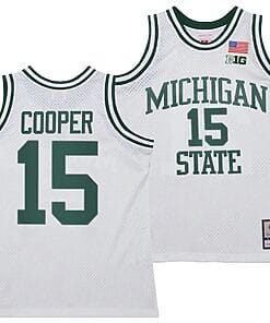 Carson Cooper Jersey #15 Michigan State Spartans 125th Basketball Anniversary 1990 Throwback White