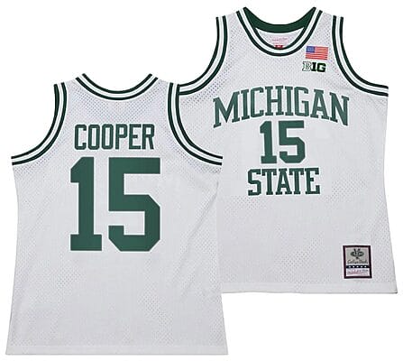 Carson Cooper Jersey #15 Michigan State Spartans 125th Basketball Anniversary 1990 Throwback White
