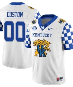 Custom Kentucky Wildcats Jersey Name and Number Vapor Limited College Football Wildcats Logo White Checkerboard