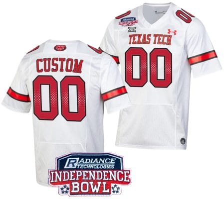 Custom Texas Tech Jersey Name and Number Independence Bowl Patch Football 2023 White