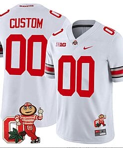 Custom Ohio State Jersey Name and Number Mascot Patch College Football White