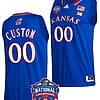 Custom Kansas Jayhawks Jersey Name and Number Basketball 2022 NCAA National Champions Royal