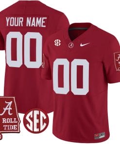 Custom Alabama Crimson Tide Jersey Name and Number Vapor Limited Football Alabama Map Crimson