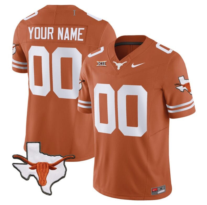 Custom Texas Longhorn Jersey Name and Number Vapor Limited College Football Stitched Texas Orange